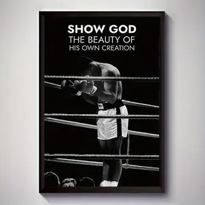 1pc of Frameless Artwork Featuring a Boxing Champion Poster Printed on Canvas, Stylish Wall Decoration, Unique Creative Wall Art for Living Rooms, Bedrooms, Offices, Dining Rooms, And Bar Wall Decor, Waterproof, Printed, Artwork, Perfect Gift And