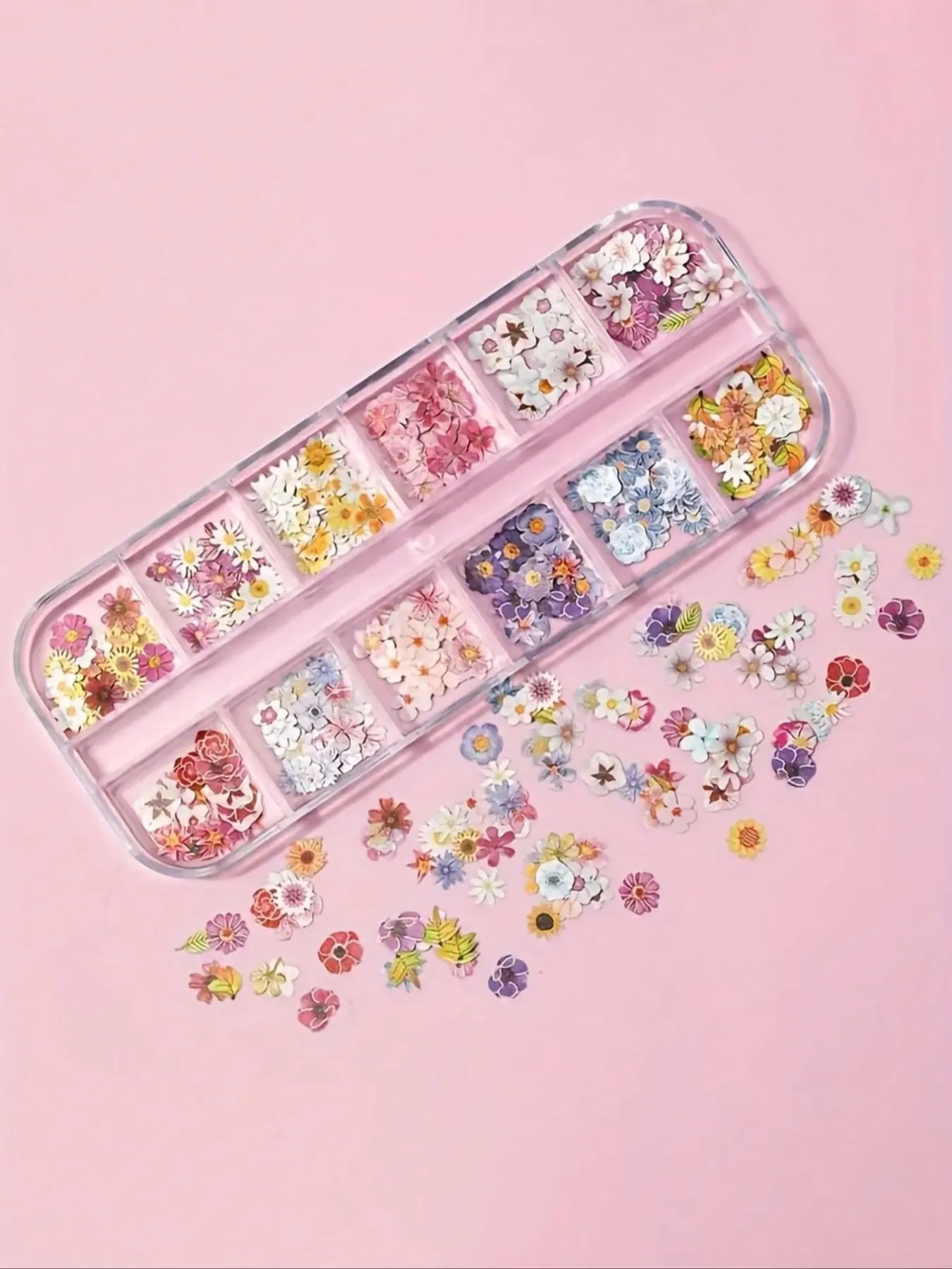 1 Box 12 Types Floral Epoxy Resin Filling Set Jewelry Making Kit - Dried Wood Pulp Flowers, Suitable for DIY Jewelry, Crafts And Nail Design Resin Liquid Mold Filling Diy Kits Jewelry Making Supplies