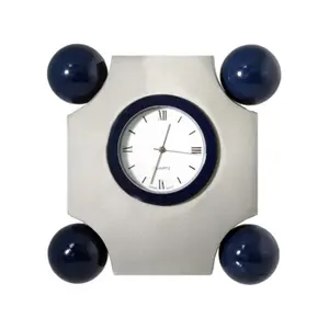 212 MAIN Retro Art Deco 4-Ball Desk Clock, Matte Nickel Room Accessories for Home Decor, Four Balls
