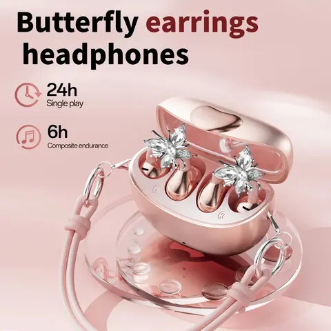 【Flash Sale】M106 Clip-On Wireless Earbuds - Handbag-Style Audio Electronic Headphones, Chargeable, Bluetooth 6.0, HiFi Sound, Rich Detail, HD Calling, Comfortable Fit, Noise-Cancelling, Rain-Proof, Mobile Compatible, Ideal Gift for Women