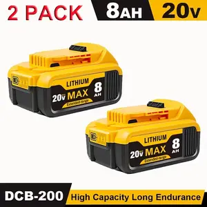 Replacement for Dewalt 20V Max Battery: 8.0Ah Lithium Batteries Compatible with Dewalt Battery DCB208 DCB200 DCB204 Cordless Power Tools