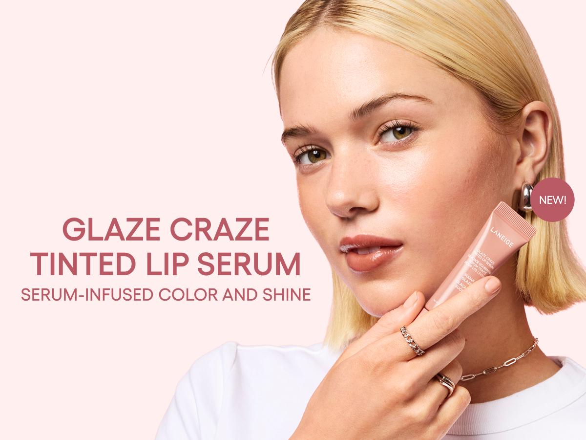 Laneige Glaze Craze Tinted Lip Serum, Hydrating & Moisturizing Lip Tint, Korean Lip Care, Infused with Polypeptide