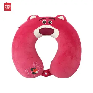 Disney Lotso Strawberry Memory Foam U-Shaped Neck Pillow | Cute Travel Sleep Support for Flight, Office & Home | Holiday Haul