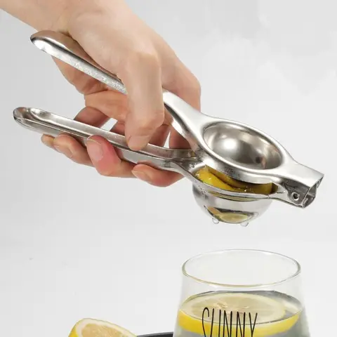 Stainless Steel Lemon Squeezer, 1 Count Portable Fruit & Vegetable Hand Press Juicer, kitchen Bar Gadget, Citrus Juicer