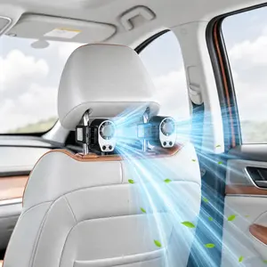 【FathersDayGift】Joytutus 2026 Rear Seat Clip-On Adjustable Car Fan, Portable Cooling Fan, 360° Rotatable, 100 Adjustable Speeds, LED Display, USB Rechargeable, 16°C Semi-Cooling, 20Hr 3000mAh Battery, Vehicle Accessories, Car Electrical Appliance, Car Acc