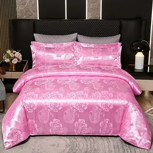 3pcs Brocade Embroidered Bedding Set, Hand Wash, Soft Silk Touch, Quilt Cover for Bedroom and Guest Room