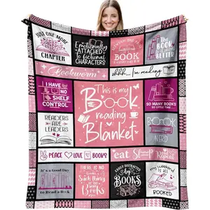 Book Lovers Blanket 60" X 50", Gift/Presents For Books Lover Women, Bookish/Book Club/Bookworm/Reading/Literary Gifts For Avid Readers,Mother's Day, Birthday Gifts, Gift For Kids