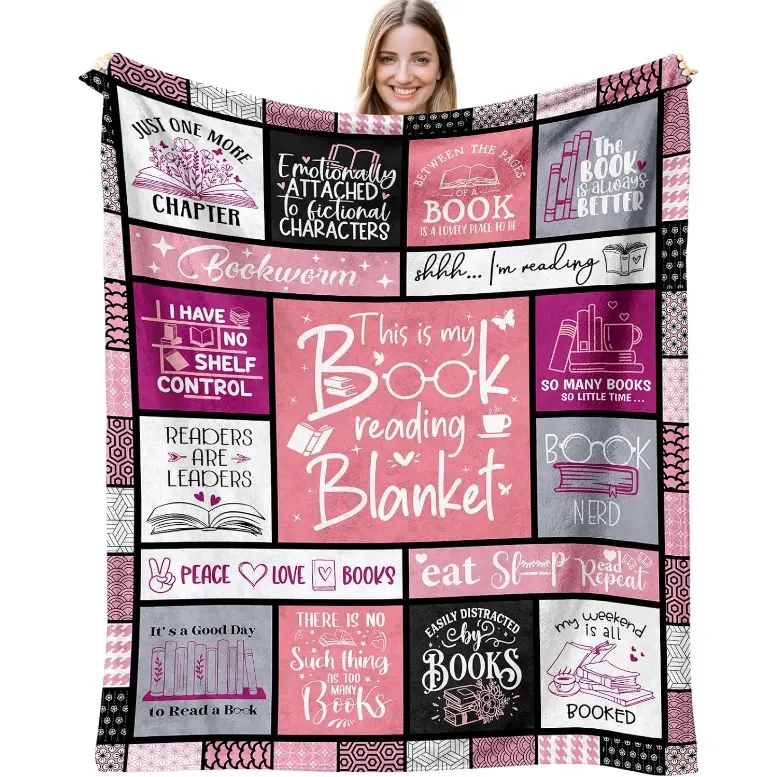 Book Lovers Blanket 60" X 50", Gift/Presents For Books Lover Women, Bookish/Book Club/Bookworm/Reading/Literary Gifts For Avid Readers,Mother's Day, Birthday Gifts, Gift For Kids