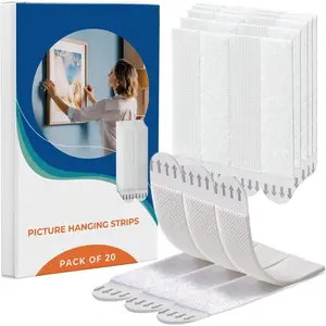 Large Picture  Strips Heavy Duty - 40x Strips(20 Pairs), Wall  Advesive Strips for -Free Picture Hanger, Mounting of Photos, Frames, and Wall Decor