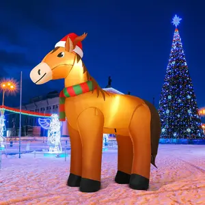 6ft Christmas Inflatables Horse Blow up Horse LED Lighted Xmas Inflatable Farm  Christmas Yard Decoration for Xmas Indoor Outdoor Farm Lawn Yard Garden Decor