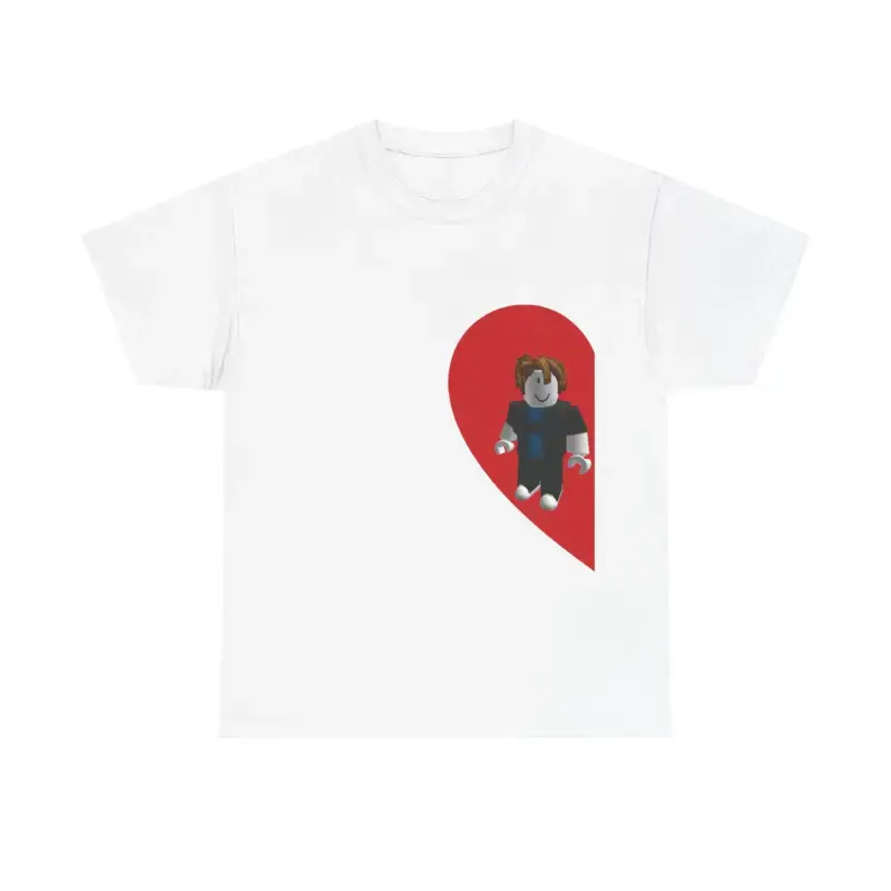 Roblox Half Heart Boyfriend Shirt graphic tee s short sleeve fun irish shirt 67 shirt merch