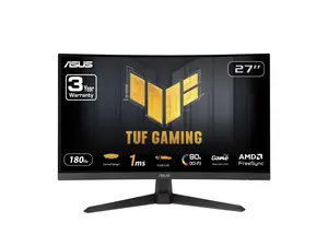 ASUS TUF Gaming 27 inch Full HD 180Hz FHD AMD FreeSync (Adaptive Sync) 1ms ELMB SYNC Built-in Speakers Curved Gaming Computer Monitor VG27VQ3B