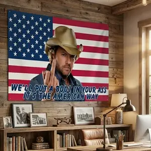 Toby Red White And Blue 250th Anninersary Freedom Flag, Tepastry Flag, 4th July