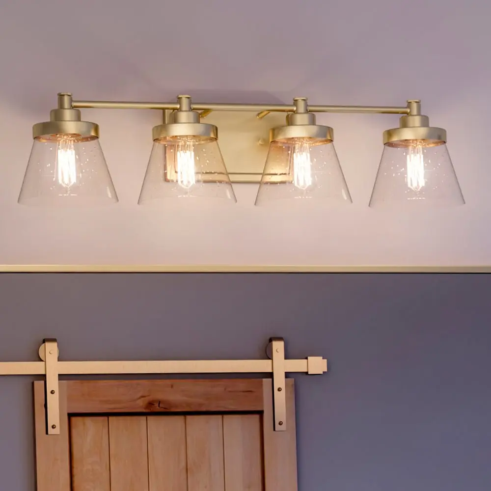 UHP3995 Traditional Bath Light 7.75''H x 33.5''W, Olde Brass Finish, Pawtucket Collection
