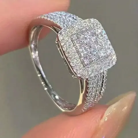 square women's rings, Beautiful rings, suitable for parties, banquets, engagements, Proposal Ring, Anniversary Ring, Maximalist Jewelry, festivals, Valentine's Day, anniversaries, gifts wedding promise rings