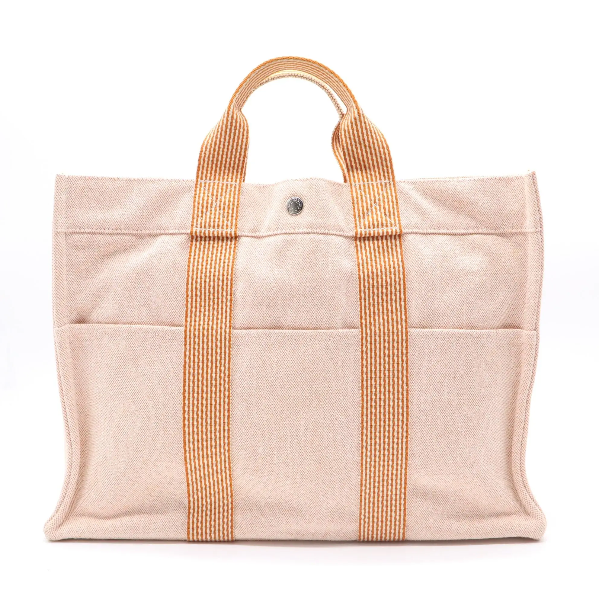 Pre-owned HERMÈS Canvas Tote Bags Toile Fourre Tout MM B22043