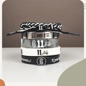Luminous Silicone Wristband & Woven Jewelry Combination Set - Fashion Bracelet Sets, Bangles for Sports Fans
