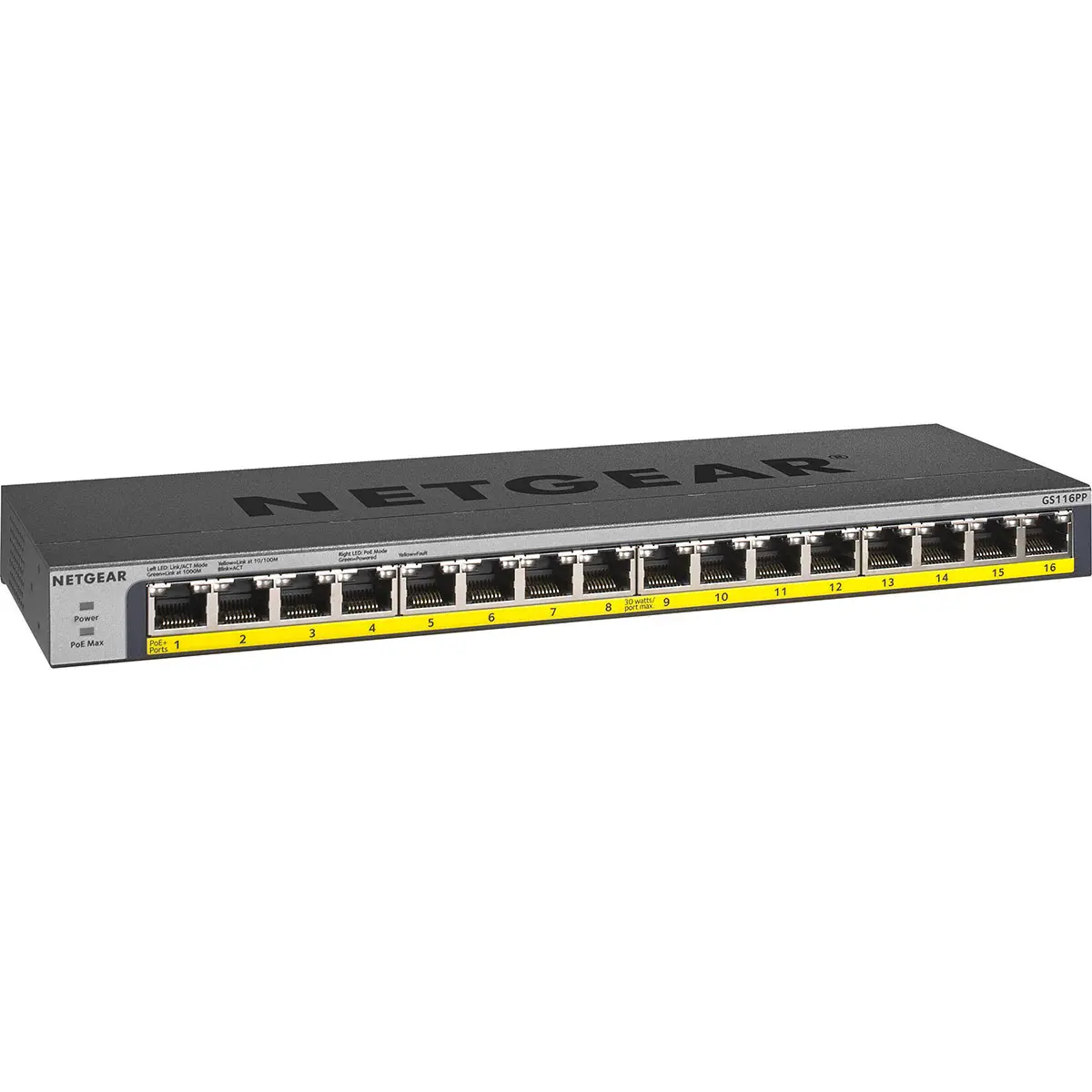 Netgear GS116PP 16-Port 183W PoE+ Gigabit Ethernet Unmanaged Switch