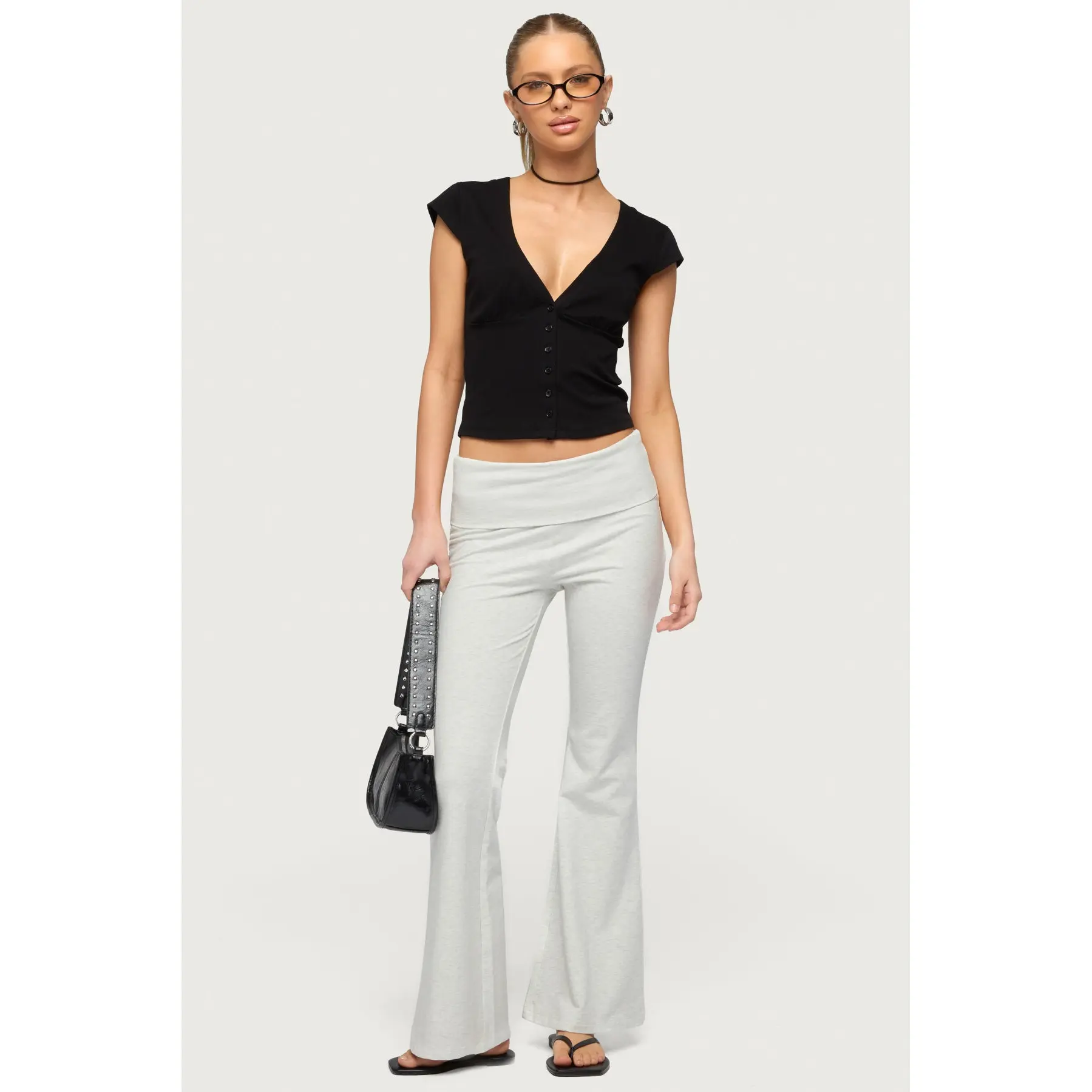 Petite Naomi Foldover Flared Leggings