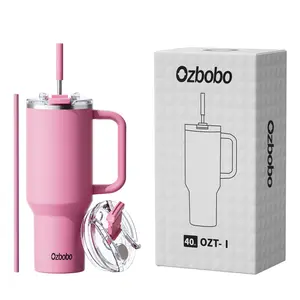 OZBOBO 40 oz Tumbler with Straw and Lid, Reusable Stainless Steel Bottle, Leak-Proof Double-Wall Vacuum Insulated Mug, Portable Drinkware for Cold & Hot Beverages, 100% Leak-Proof Guarantee