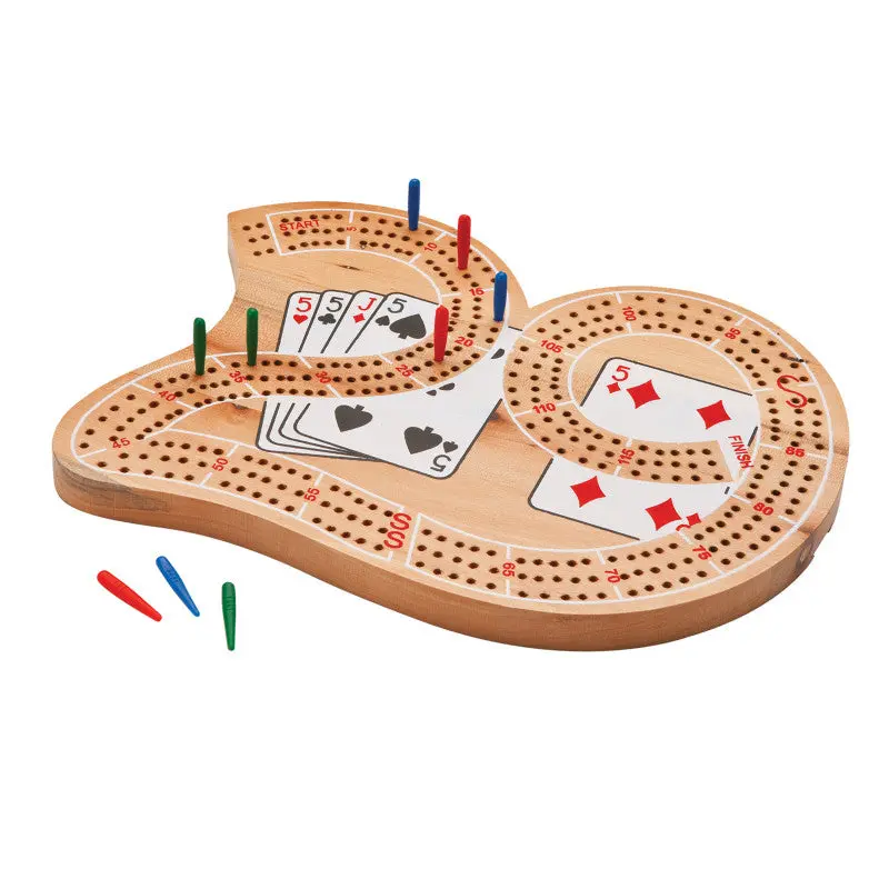 Mainstreet Classics Wooden 29-Hole Cribbage Board by GLD Products, Tabletop Board Game for Families & Couples, Ideal for Campfire-BBQ Parties, Board Family Games
