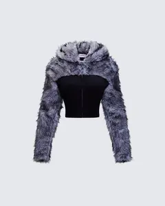 Genesis Black Faux Fur Hooded Jacket