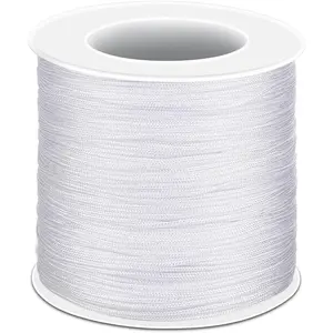 White Nylon String for Bracelets, 0.8mm Nylon Thread Braided Nylon Cord Wind Chime Outdoor Twine String for Beading, Necklaces, Blinds, DIY Craft, Jewelry Making