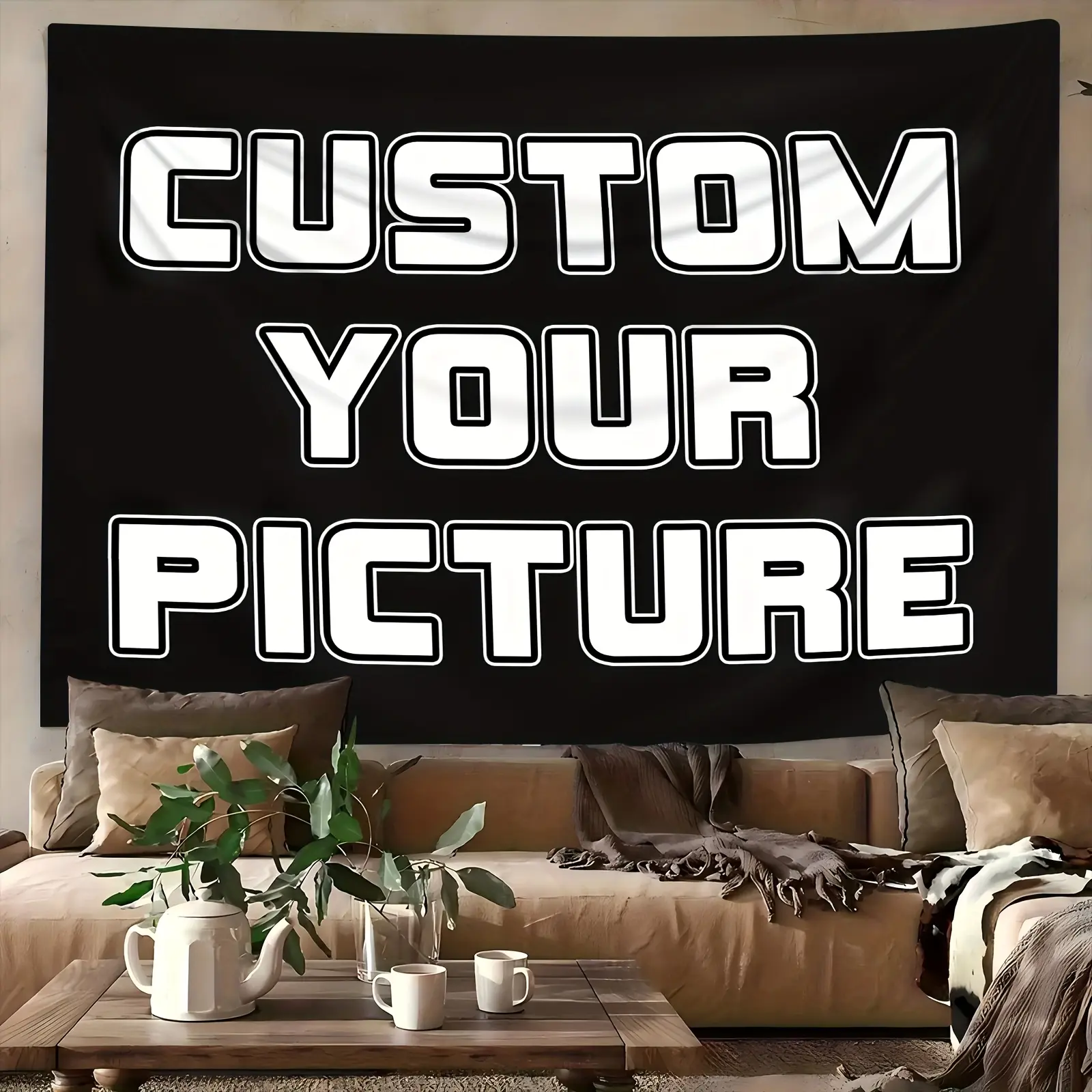 Customizable Multi-Size Image Upload Tapestry - 1pc Durable Fabric Backdrop, 23.6x35.4in Option, No Electricity Needed, Indoor Wall Decor for Bedroom Dorm Room Decor, Home Supplies Dorm Accessory