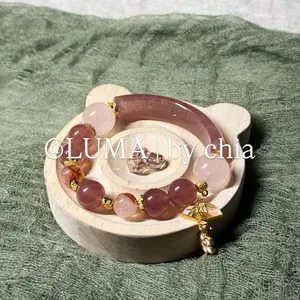 LUMA | by chia Blushing Ember Half Bangle Beaded Bracelet