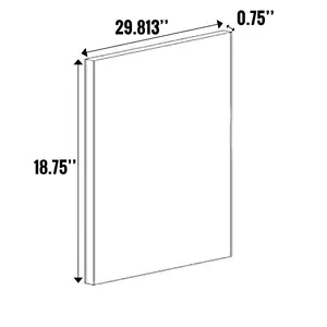 Carbon Frozen Wood Textured - Base Microwave/Oven Cabinets Panel - 18.75 Inch Height x 29.81 Inch Width x 0.75 Inch Depth - M03-BMPNL30