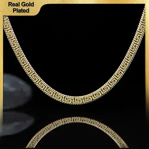 Holylegend 14K Real Gold Plated Herringbone Chain Necklace for Men - Tarnish Resistant 14K Stamp