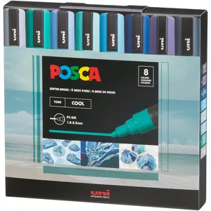 POSCA Paint Marker Set - PC-5M Cool Tones Set of 8