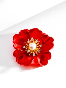Exquisite Floral Brooch, Sparkling Fashion Jewelry, Women's Clothing Accessory, Perfect for Daily Wear & Holiday Gatherings, Flower Brooch