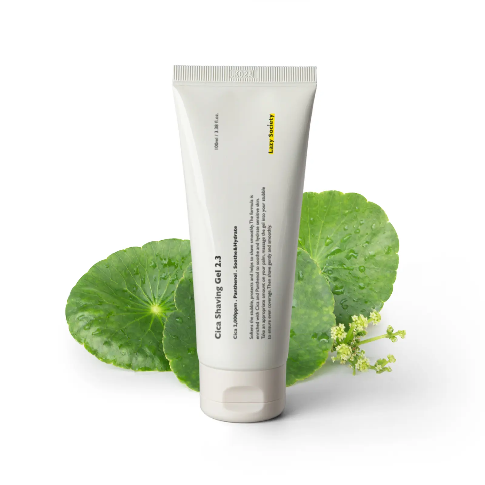 Lazy Society Cica Shaving Gel, Transparent, non-foaming soothing gel, enriched with Centella Asiatica, Aloe Vera and Panthenol for Skin Protection for all sensitive type skin 3.38 oz