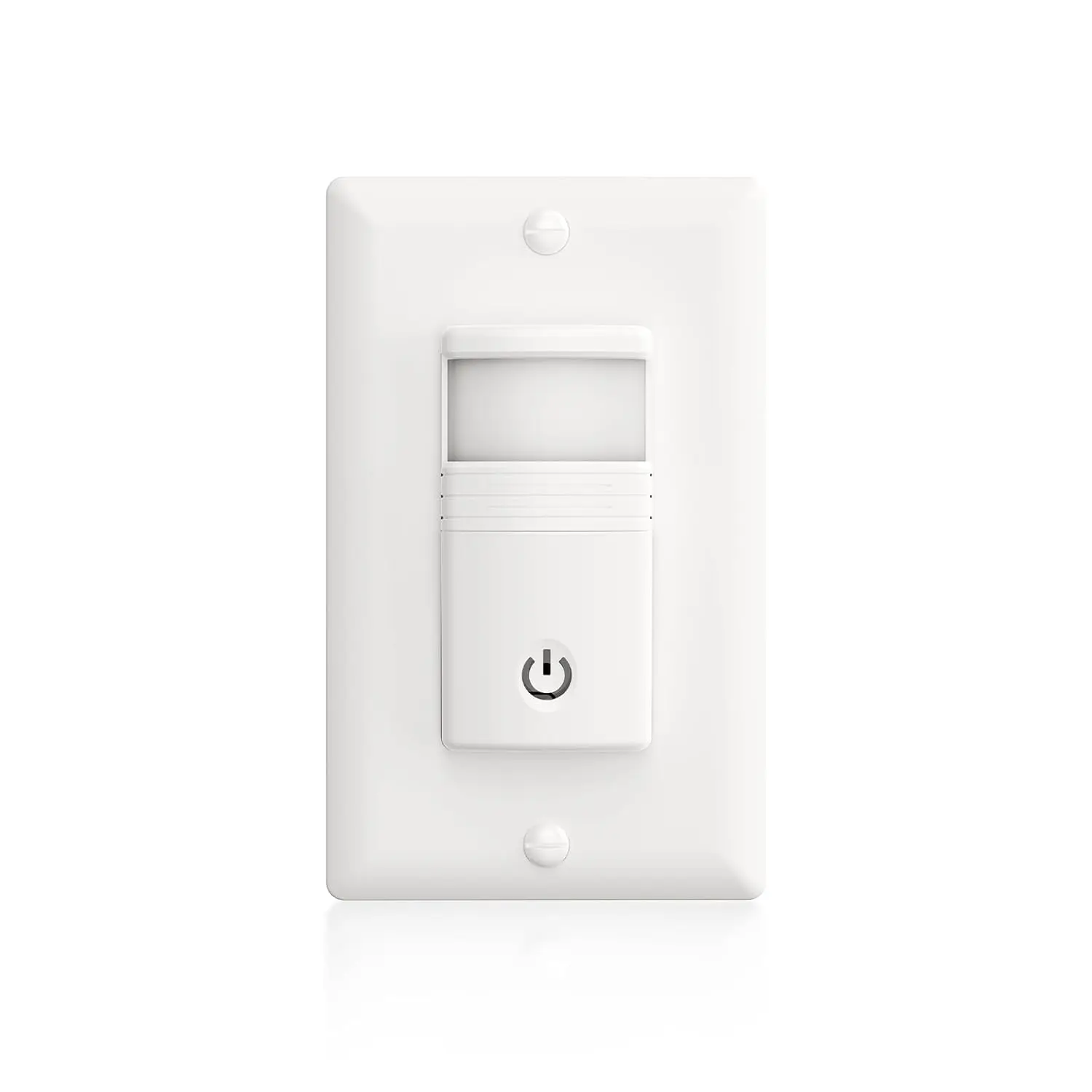Motion Sensor Light Switch, No Neutral Wire, PIR Infrared Motion Activated Wall Switch with Sensitivity Adjustable, OCC & VAC Selectable, Single Pole, UL Listed & FCC Listed, White