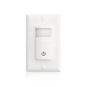 Motion Sensor Light Switch, No Neutral Wire, PIR Infrared Motion Activated Wall Switch with Sensitivity Adjustable, OCC & VAC Selectable, Single Pole, UL Listed & FCC Listed, White