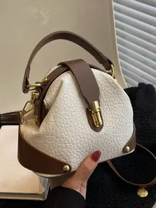 Women's Elegant Colorblock Handbag, Fashionable PU Leather Crossbody Bag, Casual Trendy Versatile High-end Commuting Bag, Casual Commuter Bag, Crossbody Shoulder Bag, Classic Shoulder Bag, Handbag Shoulder Purse, Crossbody Messenger Bag