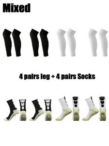 8 Pairs Competition Training Professional Football Accessories Men Women Sports Non-slip Dummy Football Socks Riding Socks Elastic Socks Leg Socks Football Equipment