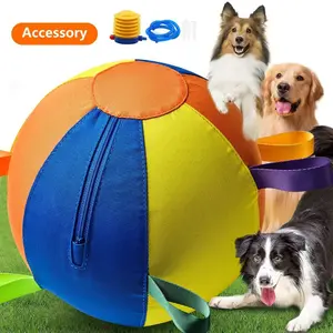 Giant Dog Ball Toy, Oxford Cloth Cover + Inner Core, Complete Set, Golden Retriever Chew Ball, Fun Shiba Inu K9 Self-Entertainment Training Ball