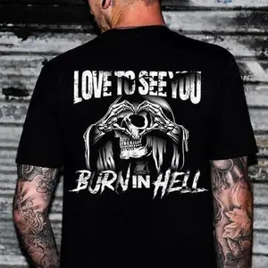 LOVE TO SEE YOU BURNIN HELL Finger Heart Tshirt, Hoodie, Sweatshirt, Aesthetic Tatoo Outfits, Streetwear Style, Retro Vintage Y2k Men Graphic Tees