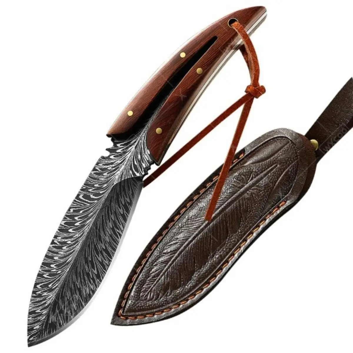 Feather knife, professional kitchen knife with cover, forged carving knife, suitable for kitchen barbecue, kitchen knife
