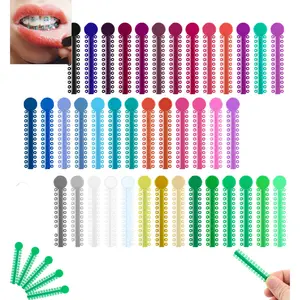 1040PCS Orthodontic Ligature Ties, Multi-Color Orthodontic Elastomeric O-Rings, Braces Rubber Bands, Assorted Dental Ligature Elastic Rubber Ties for Orthodontic Treatment
