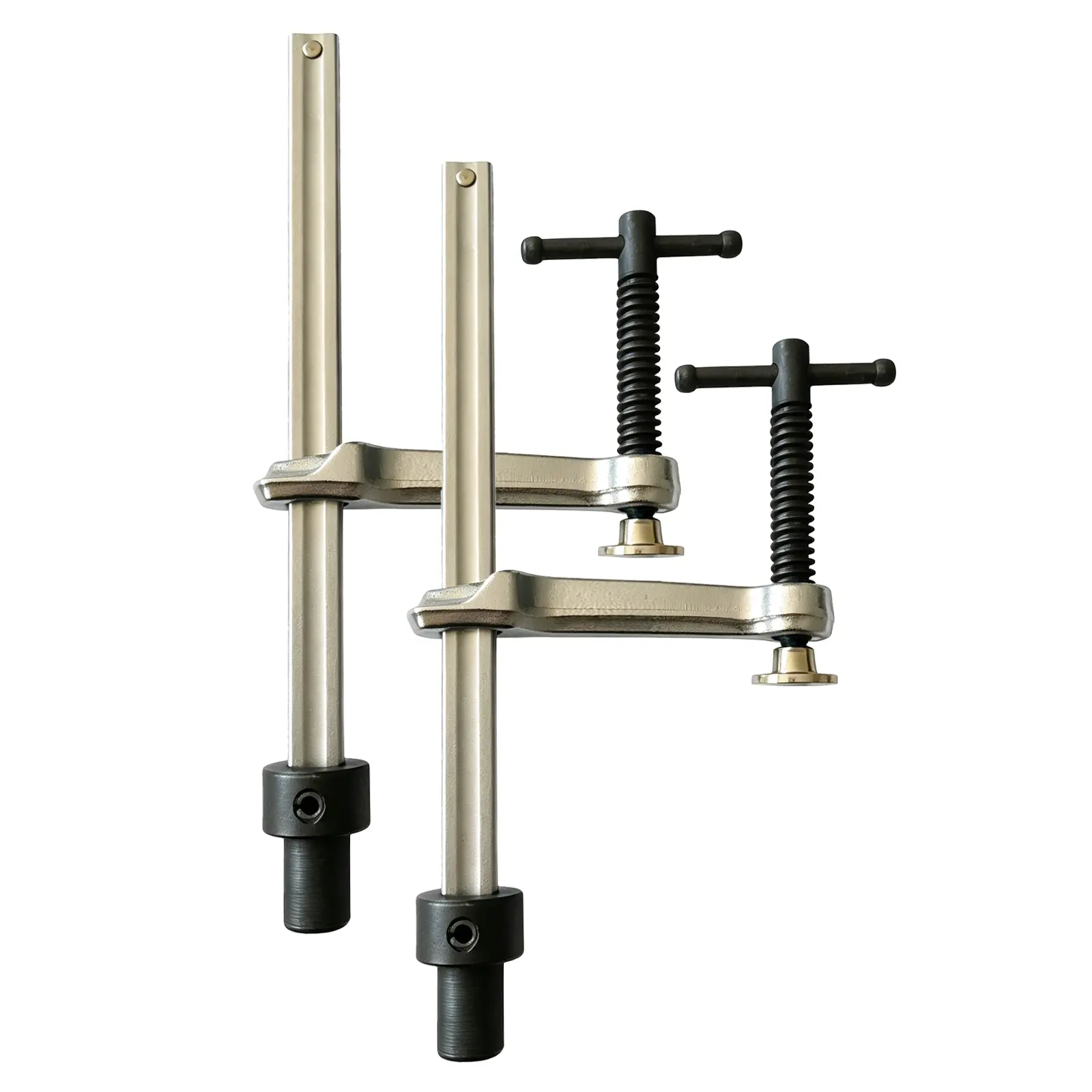 Demweison 2-Pack Welding Table Clamps - Heavy-Duty Chrome Heat-Resist Steel Welding Accessory, 5/8" Hole Set, 6.5" Opening Articulating Swivel Heads with Swivel Pads, T-Handle, 400 lbs Capacity, Jig Holding for Fabrication, MFT Tops Bench Accessories