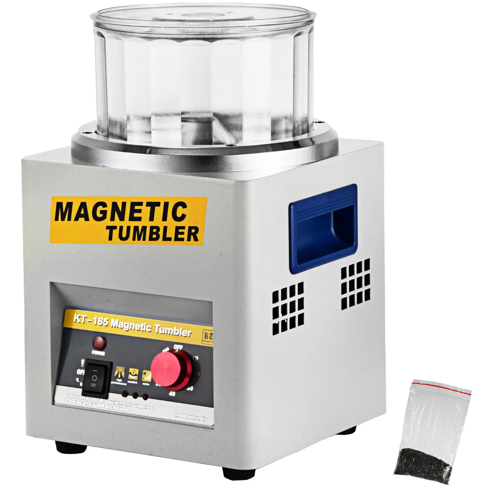 【Summerfinds】VEVOR Magnetic Tumbler,  , 180mm Jewelry Polisher Tumbler,2000 RPM KT-185 Jewelry Polisher Finisher with Adjustable Direction and Time for Jewelry (185mm)