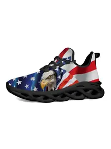 Men's Casual Shoes with American Flag Eagle Pattern, Patriotic Sporty Design, Fashionable and Versatile, Perfect for Gym and Parties, Athletic Sneaker, Sports shoes, Trainer