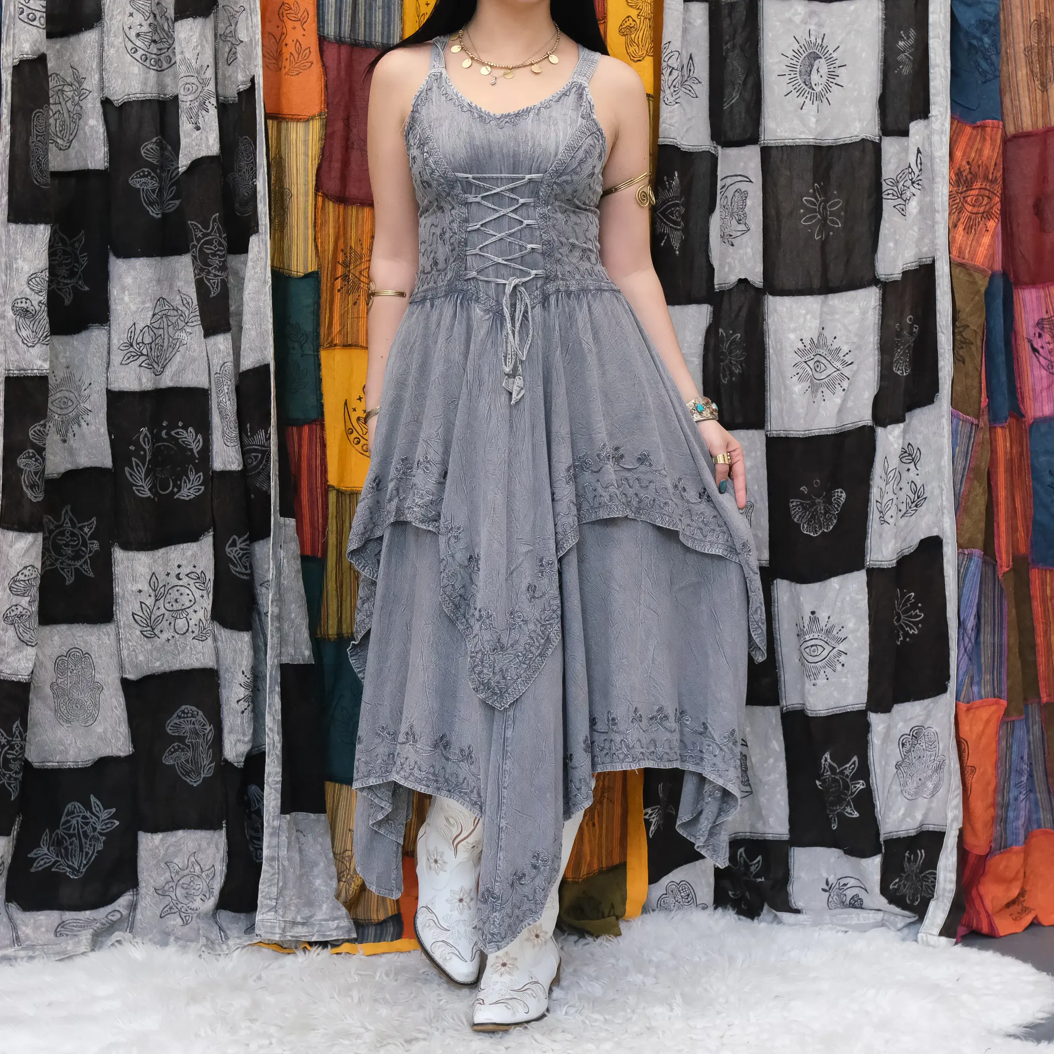 Ren Faire Fairy Dress , Cottage core Corset Dress ,  Fantasy Festival Outfit, Boho Fairy Dress, Long Maxi Dress