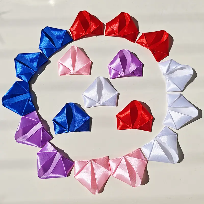 300pcs Premade Silk Polyester Ribbon Rose Petals Decorative Fake Flower Set - DIY Floral Arrangements Craft Materials, Universal Decor for Weddings, Home Ornaments
