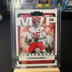 Collectible Sports Cards - 2022 Panini Contenders, MVP Contenders Emerald #MVP-PMA Patrick Mahomes II Trading Card