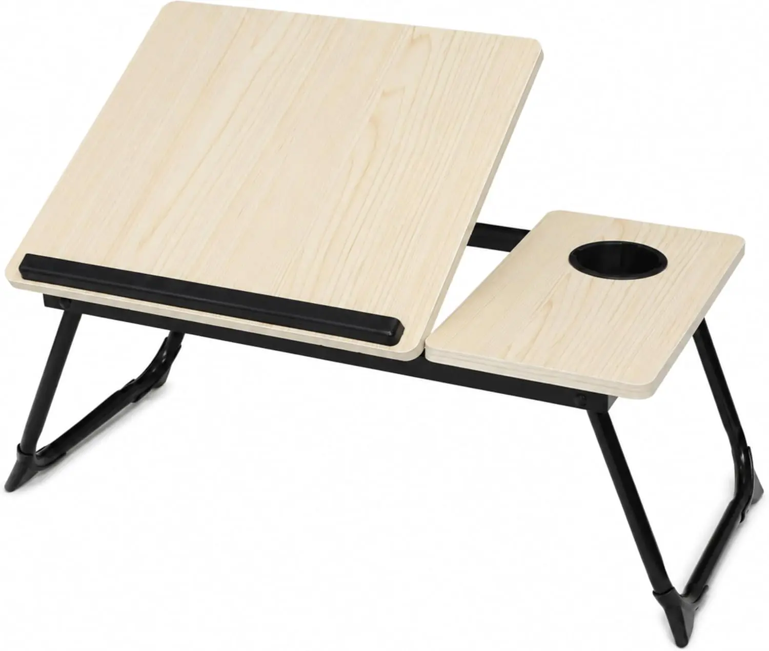 Foldable Laptop Stand - High-Density Adjustable Angle Computer Working Desk, Portable Lightweight Split Lap Table with Cup Holder, Writing Computer Table for Home Users (Bed, Sofa Use)