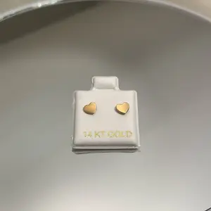 14k Gold Screw Back Earring Heart Design 4.5 mm Cute Gold Studs for Women Elegant and Luxurious Accessory